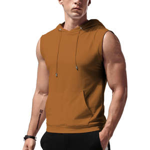 Custom Design Sleeveless Casual basics cotton blended Gym Workout Fitness Men Clothing Sleeveless Gym Hoodies - Product Image 2