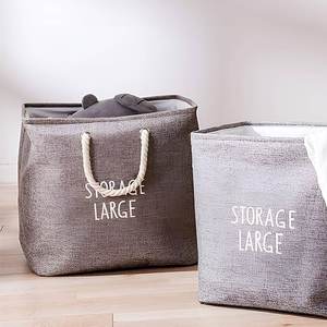 Panier à linge carré Myrva, grand panier de rangement portable en tissu, style minimaliste - Product Image 3