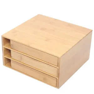 Elegante resistente al por mayor caja de té de madera larga juego de regalo caja de té verde organizador café té comida exhibición artesanía embalaje precio bajo - Product Image 2