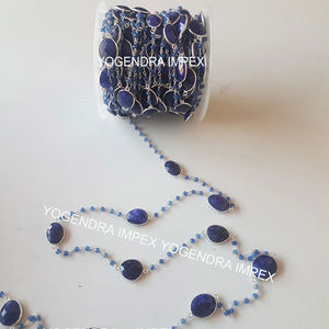 Vintage Natural Blue Sapphire Gemstone Faceted <b>Beads</b> Wire Wrapped Chain 18k Gold Plated <b>Sterling</b> <b>Silver</b> Gemstone Forsuppliers - Product Image 1