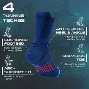 Calcetines atléticos personalizados para correr para hombre, equipo de compresión deportiva para senderismo, cojín de invierno, patrón de letras antideslizantes con logotipo corporal - Product Image 3