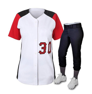 Uniforme de béisbol de softbol para mujer, logotipo bordado personalizado, Conjunto de jersey y pantalón de secado rápido, servicio OEM para equipos deportivos - Product Image 4