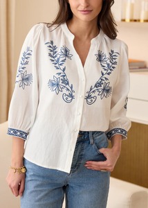 Fabrication indienne élégant Sasha Blouse 100% coton léger respirant Flowy Design bureau/décontracté/tenue de soirée meilleur prix - Product Image 2