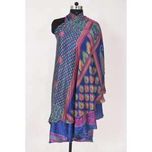 Jupe portefeuille en soie Boho réversible faite à la main pour femmes, motif floral, style vintage, taille naturelle, festival, prête pour l'été - Product Image 3