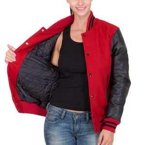 แจ็กเก็ตเลตเตอร์แมนสำหรับผู้หญิงเสื้อแจ็คเก็ตผ้าฝ้าย - Product Image 2