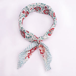 Bandana en coton écologique imprimé floral multicolore en gros, écharpe carrée réutilisable pour la tête et le cou pour hommes et femmes, sports de plein air - Product Image 5