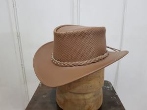 Nuevo Sombrero Vaquero de Cuero Marrón Perforado 2026 Hecho a Mano Estilo Western Outback con Ala Ancha Transpirable para Rancho de Pakistán - Product Image 2