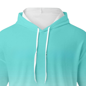 ชุดวอร์มแบบไล่เฉดสีสำหรับผู้ชาย เสื้อฮู้ดดี้และกางเกงจ็อกเกอร์ สีฟ้าอมขาว ลายพิมพ์ไล่ระดับ ชุดลำลอง ชุดกีฬา - Product Image 3