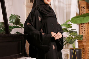 Abaya Musulmana de Manga Larga con Bordado, Talla Grande para Mujer, en Oferta, Color Sólido, Transpirable, Nueva Llegada, Cuello Alto, Recta, con Lentejuelas - Product Image 4