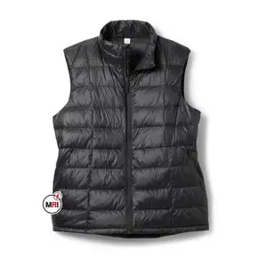 shiny padded sleeveless men winter custom down coat bubble jacket puffer vest with low price