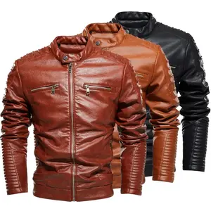 Latest Design Winter Men Genuine Cowhide Leather Jacket Fashion Wear Full Sleeve Leather Jackets For Men's Made in Pakistan