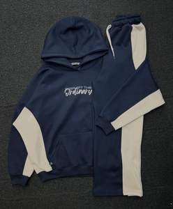 Conjunto de Sudadera con Capucha y Pantalones Deportivos para Hombre, 100% Algodón de Alta Calidad, Transpirable, de Secado Rápido, Diseño Sólido de Invierno, Bordado Personalizado - Product Image 1