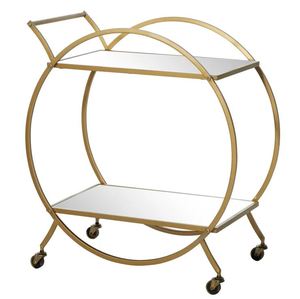 Chariot de bar à vin en fer doré de qualité supérieure pour la restauration à domicile hôtel restaurant cuisine chariot de service porte-verres à vin - Product Image 1