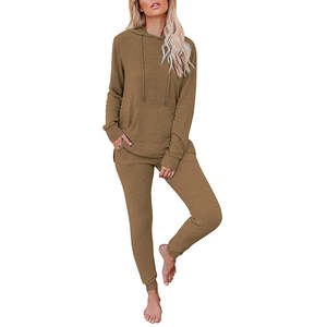 OEM Personnalisé Fitness Workout Athlétique Jogger Ensemble Doux Surdimensionné Gym Sweat à Capuche et Pantalon Ensemble Femmes Crop Hoodie Survêtement - Product Image 3