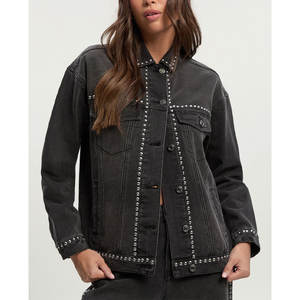 Ropa de calle lavada Vintage 2025 para mujer, abrigo Vaquero de corte informal, chaqueta vaquera impermeable de gran tamaño, decoración con botones en la parte delantera para invierno - Product Image 1