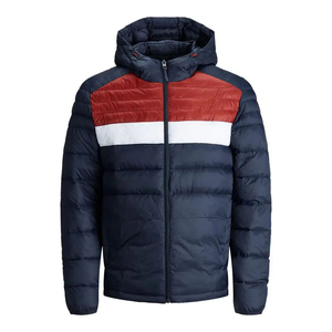 La mejor chaqueta acolchada de alta calidad de estilo callejero a la moda para hombre, chaqueta de invierno personalizable de diseño liso completo con cuello levantado - Product Image 5