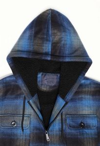 2025 coupe-vent moto flanelle bûcheron chemise respirant capuche avec doublure polaire et matériel de moto - Product Image 5