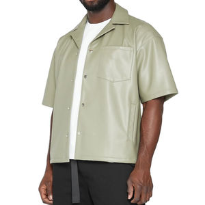 Camisas de Cuero Genuino para Hombre, Diseño de Alta Calidad, Servicio OEM Nuevo, Transpirables y Cómodas, Manga Larga - Product Image 3