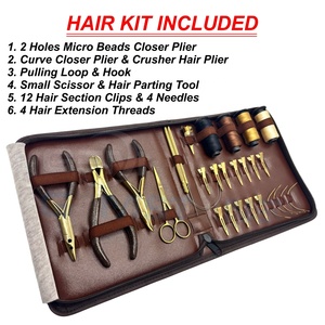 Premium Hair Extension Tool Kit Set – Micro <b>Beads</b> Plier Loop Tool Thread Clips & <b>Needles</b> Complete Solution for Professionals - Product Image 2