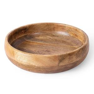 ชามไม้ขัดเงาธรรมชาติทำมือสุดฮิต ขายส่งชามไม้ปลอดภัยต่ออาหาร เป็นมิตรกับสิ่งแวดล้อม สำหรับสลัดและของว่าง - Product Image 1