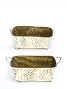 กระถางโลหะลายนูนสำหรับตกแต่งบ้านสวน - Product Image 3
