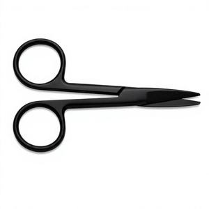 Tijeras Dentales Negras Curvas, Tijeras Quirúrgicas con Mango Texturizado, Instrumentos de Corte de Precisión - Product Image 1