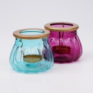 Tarro de vela de vidrio elegante de alta calidad con linternas de soporte de metal para decoración del hogar para Navidad - Product Image 2