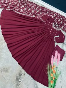 Imitation Georgette lourde avec broderie, 5 mm de séquence, manches brodées avec glands, fabrication en inde - Product Image 3