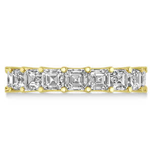 Bague de mariage en diamant éternel taille radiant, or jaune 14 carats, 7,20 carats - Product Image 2