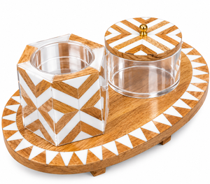 Ensemble brûleur d'encens en bois fait main avec pot en acrylique, support aromatique en bambou, utilisation toute saison, décoration maison Ramadan Aïd, parfum d'ambiance - Product Image 5