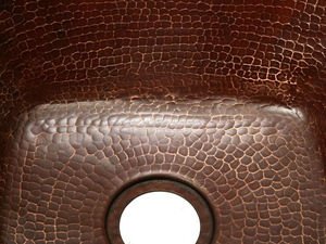 Évier de salle de bains sous plan de forme ronde conception martelée en gros éviers en cuivre antique utilisation de lavage des mains bassin sanitaire de salle de bains - Product Image 3