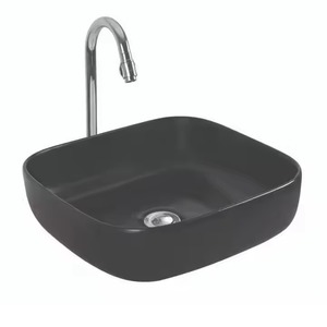 Lavabo de dessus de table de forme ovale marron Lavabo en gros évier en céramique Art de dessus de table lavabo mat évier de navire pour salle de bain - Product Image 3