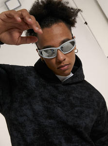 Sweat à capuche en molleton 100% coton biologique à motif uni en gros pour hommes grands Noir Hiver Col à capuche Logo personnalisé - Product Image 3