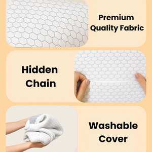 2025 gran oferta almohada de espuma viscoelástica de contorno para dormir de lado almohada ortopédica cervical ergonómica de lujo para dormir con patrón sólido - Product Image 5