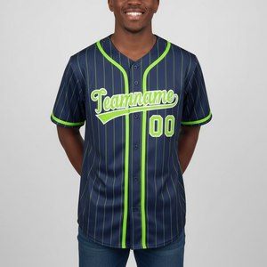 Top-Trend Großhandel Blanko Baseball-Trikot Individuell Bedrucktes Kurzarm-Shirt 100% Polyester Athletische Passform Anpassbarer Teamname und Nummer - Product Image 1