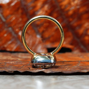 5.0 Ct <b>Cushion</b> Cut Lab Grown Diamond Engagement Ring Bezel Set Yellow Gold CVD IGI Certified 14K Bohemian Style VS Clarity - Product Image 5