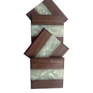 Japan Style <b>Wooden</b> Tea Coaster Resin Insulation Pad Simple Cup Holder Creative Gasket Tea Ceremony Spare Parts Household - Product Image 3