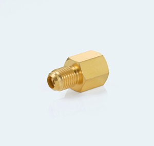 Adaptateur de jauge en laiton 1/4, lot de 15, filetage 7/16-20 à 1/8-27, 45 degrés, SAE, haute pression, 1050 PSI, CVC, réfrigération - Product Image 1