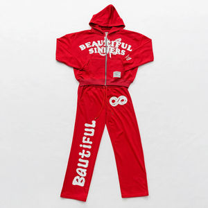 Ensemble de survêtement confortable en molleton 100 % coton avec patch brodé personnalisé et imprimé, sweat-shirt et pantalon de survêtement - Product Image 2