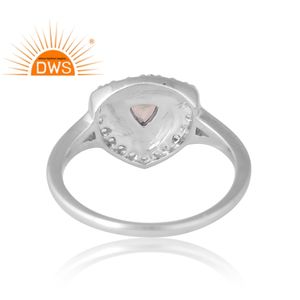 Meilleur design Bague en argent sterling 925 avec opale éthiopienne naturelle et topaze blanche Fabricant de bijoux personnalisés - Product Image 2