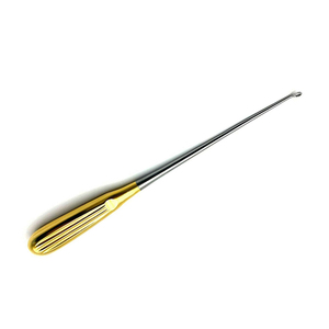 Cureta de hueso de acero inoxidable ortopédica Manual Hibbs Spratt Brun de 25cm, medio oro, utilizada para raspar huesos - Product Image 2