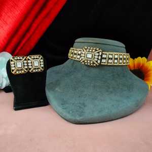 Ensemble ras de cou victorien en zircon et pierres de moissanite Glamour contemporain Look luxueux et unique idéal pour les réceptions, les festivals - Product Image 1