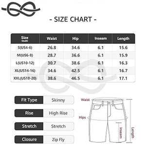 Short en jean taille haute déchiré d'été décontracté pour femme Stretch Distressed Effiloché Ourlet brut Short en jean Chic Look confortable - Product Image 6