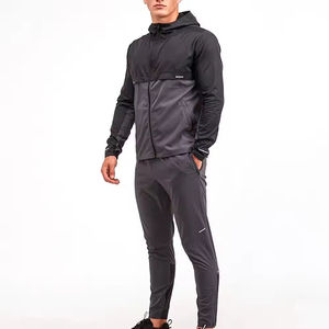 2025 hiver écologique hommes Tech polaire survêtement | Gym Fitness entraînement deux pièces Jogging costume ensemble de vêtements de sport - Product Image 1