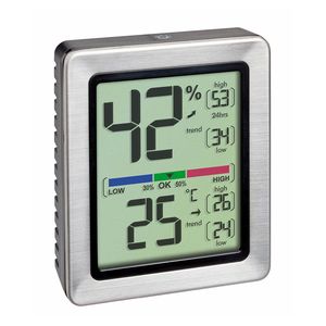 Dostmann "exacto" Stainless Steel Frame <b>Digital</b> Temperature and Humidity Meter, Thermometer-<b>hygrometer</b> - Product Image 2