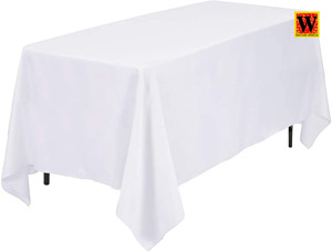 Vente en gros de nappe rectangulaire universelle, blanche unie, couverture de nappe pour événement de mariage, décoration personnalisée - Product Image 4