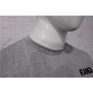 เสื้อยืดผ้าฝ้ายสีเทาหนา300แกรมโลโก้ ranzia OEM ใช้ได้ทั้งชายและหญิงไซส์ใหญ่พิเศษเหมาะสำหรับยิมและสตรีทแวร์ - Product Image 5