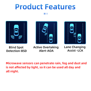 Sistem Radar gelombang milimeter 77GHz untuk sepeda motor deteksi titik buta menampilkan lampu peringatan-<span class=keywords><strong>alarm</strong></span> sepeda motor - Product Image 3