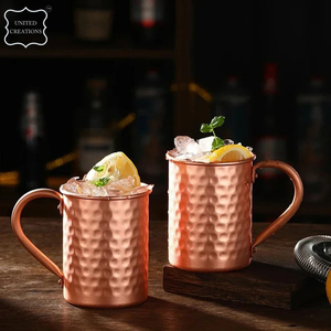 Customizable Copper Hammered Tumbler Best Quality Stainless Steel Drinking Glasses for Water Ceramic Beer Mug for Travel Use - Product Image 3