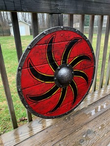 Viking Ragnar Authentique Loth Brok Bouclier Médiéval Bataille Porté Conception En Acier À Haute Teneur En Carbone Couteaux Faits À La Main OEM Personnalisable pour DIY - Product Image 2